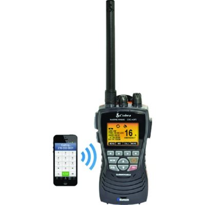 RADIO PORTABLE COBRA, VHF 6W, Flt GPS Bt, FLOTTANTE BLANC