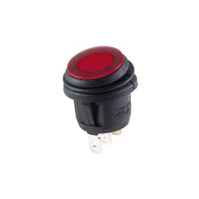 ROCKER SWITCH LED ROUGE ON / OFF SPST 12V 16A WATERPROOF ROND