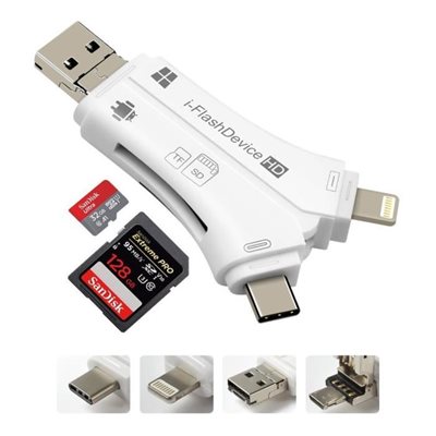 Lecteur de carte SD / MICRO-SD I-PHONE / MICRO USB / USB-C