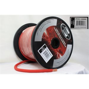 RED POWER CABLE 4 GAUGE 100 PIEDS